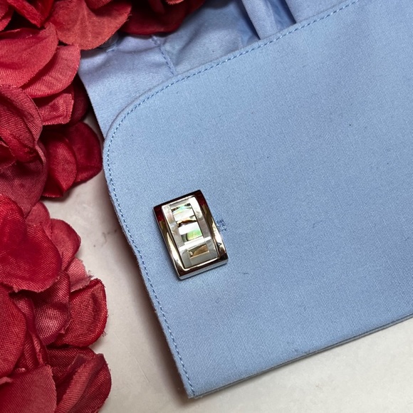 Elegant Rectangular Mother of Pearl and Abalone Shell Cufflinks - Picture 12 of 17